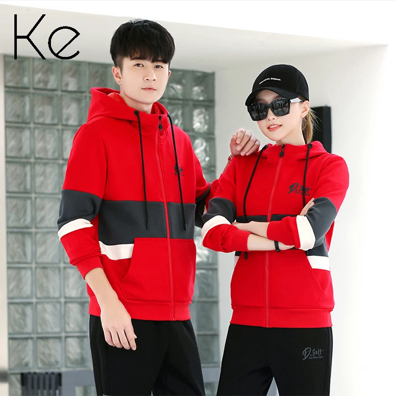 

KE Couple sports suit spring and autumn 2021 new running casual sportswear sweater suit men and women two-piece suit