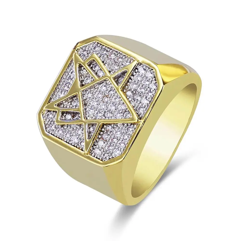 Классическое кольцо золотого цвета мужское женское модное сияющие хрустальные