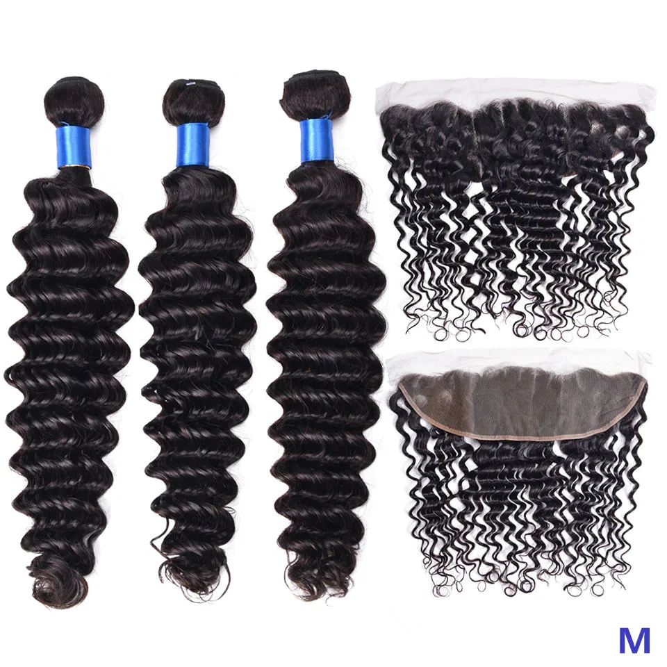 OYM волосы глубокая волна волос средний коэффициент пряди с 13x4 фронтальным