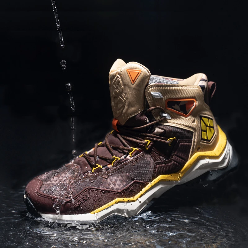 Jual RAX Pria Tahan Air Hiking Sepatu Kulit Asli Trekking Boots Taktis Luar Ruangan Semata Kaki Berjalan Sepatu Gunung