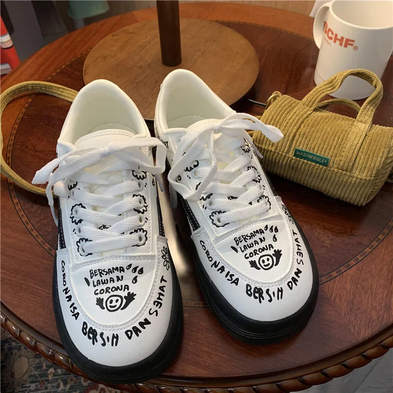 

Sneakers Women's Sports Shoes Platform Kawaii Graffiti Casual Summer Vintage College Student Vulcanize Spring 2021