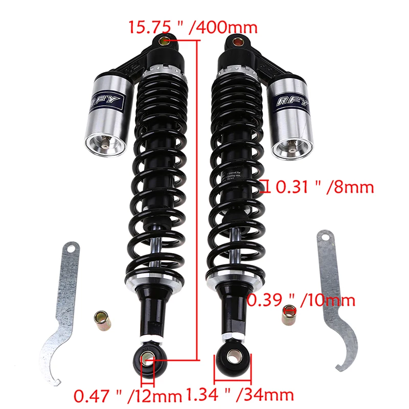 Универсальный Воздушный амортизатор POSSBAY для мотоцикла 400 мм 15 75 дюйма задняя