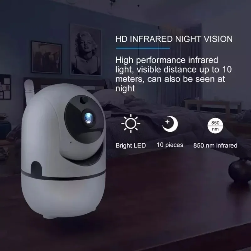 

Wifi Wireless IP Camera 1080P HD Baby Monitor Auto Tracking Two Way Audio Motion Detection Night Vision PTZ Security Camera