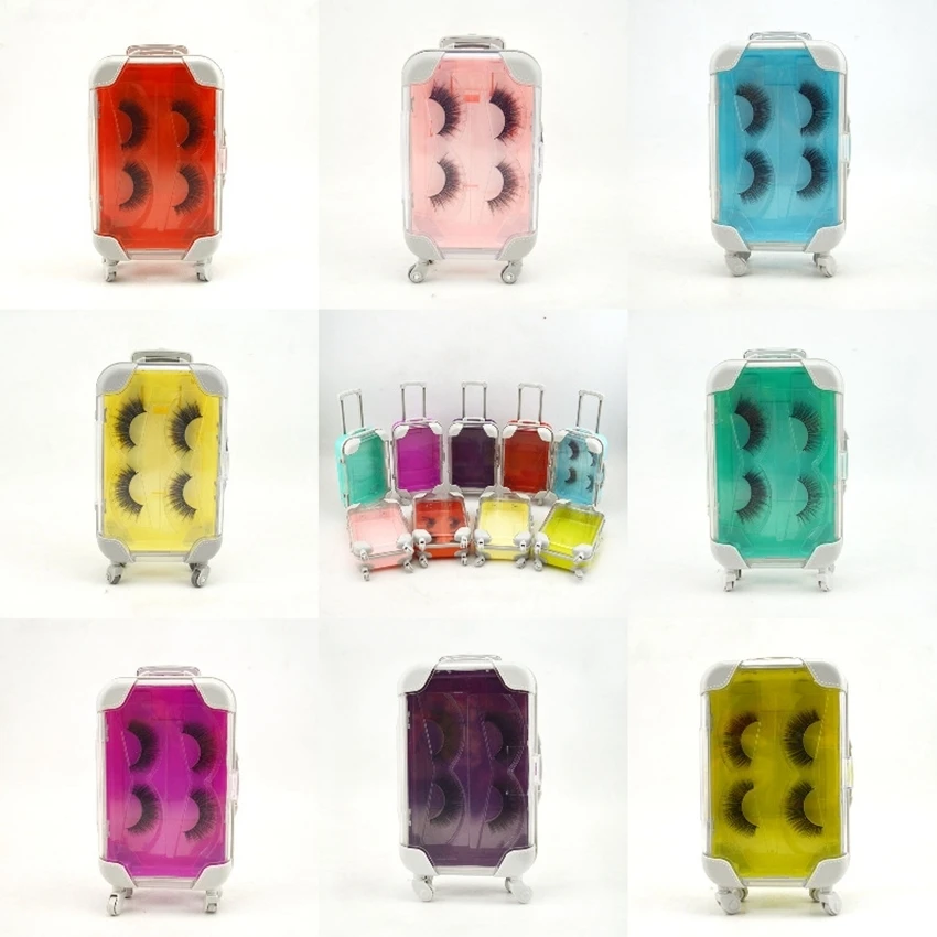 

20 накладных ресниц/коробка, синтетические 3D Искусственные ресницы с чемоданом для багажа, упаковка норковых ресниц, Многоразовые Накладные...