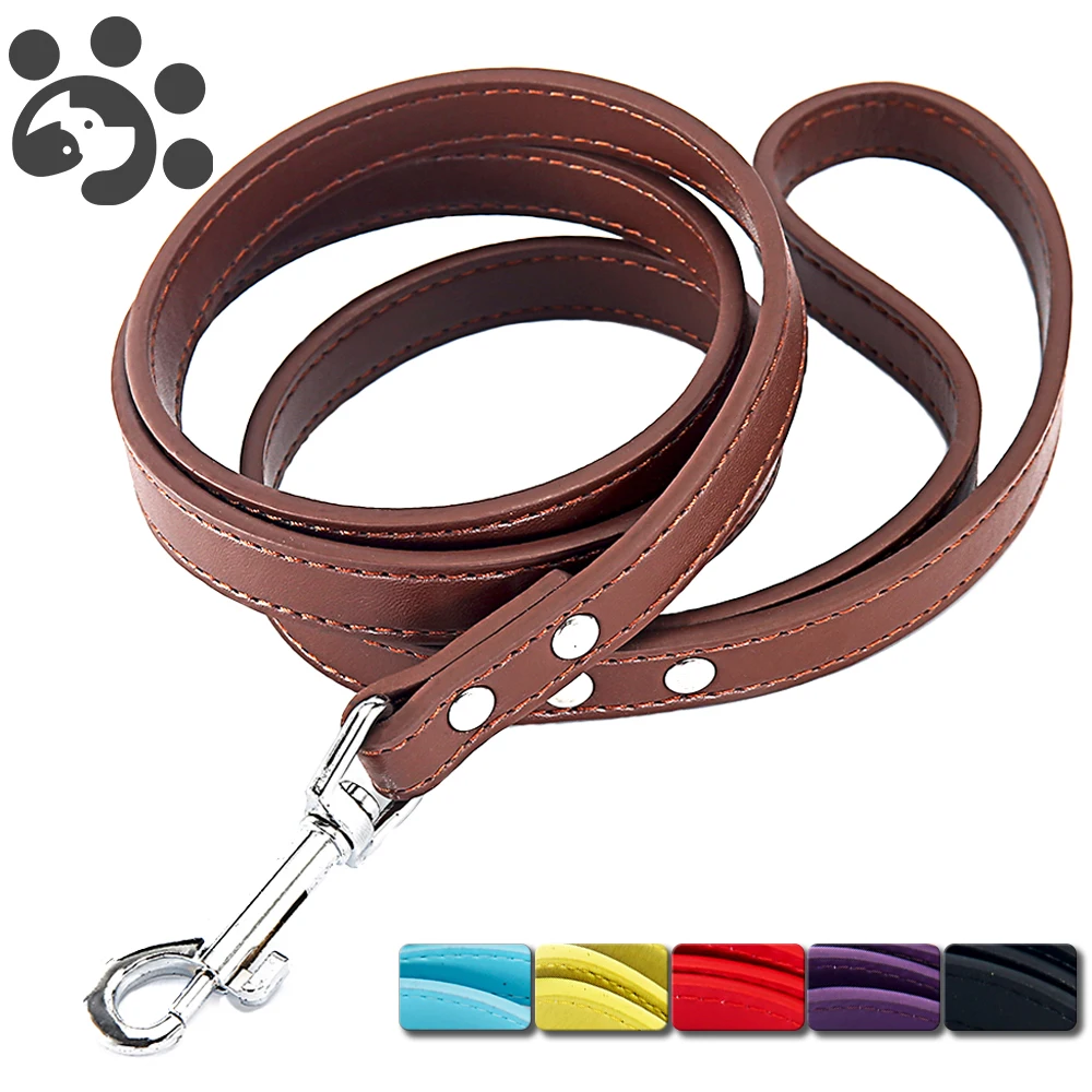 

Leather Dog Leash Pet Dogs Leashes 6 Colors Solid Dog Training Leashes for Large Medium Small Dogs Lead Rope Puppy Dog Supplies