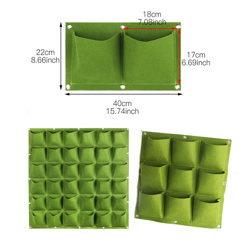 Садовые вертикальные настенные подвесные мешки jardin для выращивания растений 9 36