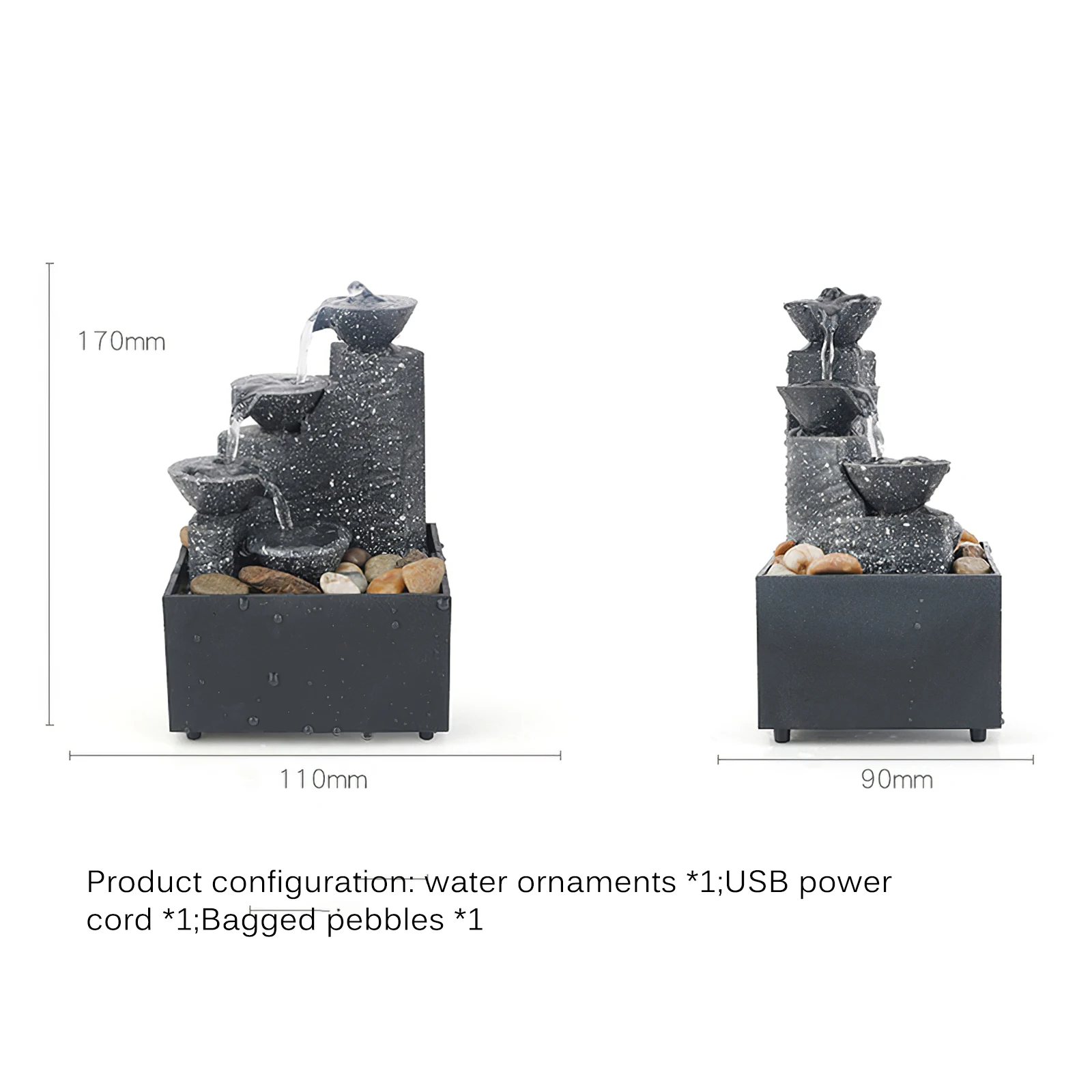 Gifts Desktop Water Fountain Portable Tabletop Waterfall Kit Soothing Relaxation Lucky Fengshui Home Decorations Zen Meditation | Дом и сад