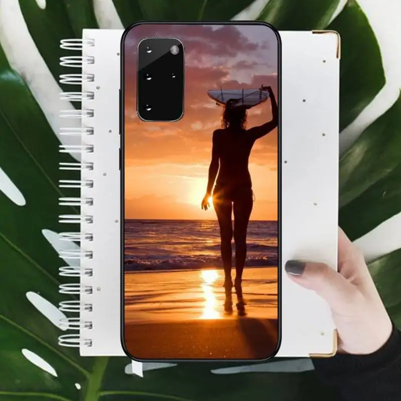 

Summer beach surfboard surfing Phone Cases For Samsung galaxy S 9 10 20 A 10 21 30 31 40 50 51 71 s note 20 j 4 2018 plus