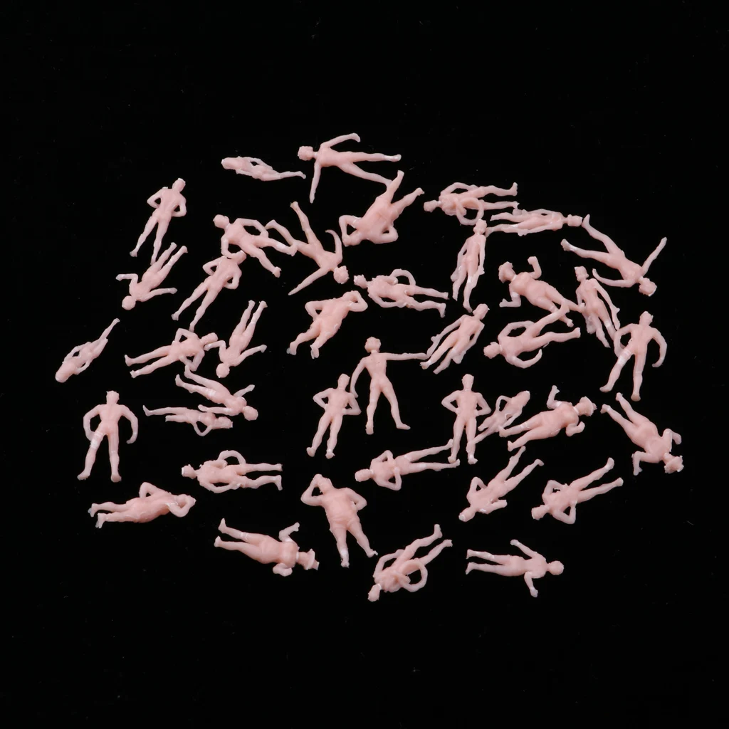 

40x Miniature Tiny Crowd People Figure Model Train Layout Decor 1:87 HO