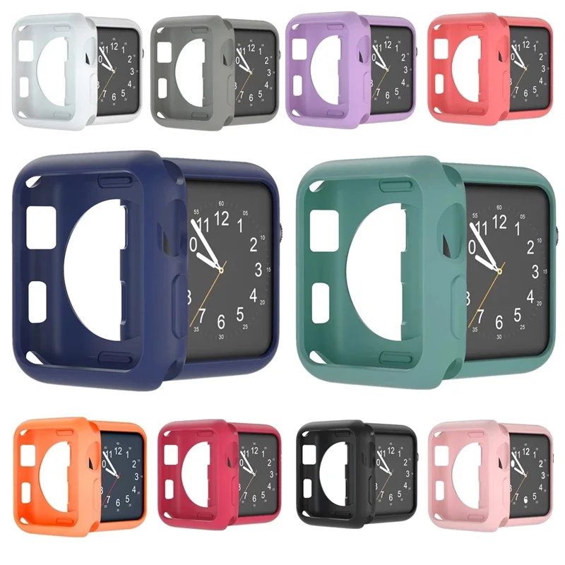 

Силиконовый чехол для Apple Watch Series 7 6/5/4/3/2/SE, защитная задняя крышка из ТПУ для iWatch Edition 44 мм 40 мм 38 мм 42 мм 41 мм 45 мм