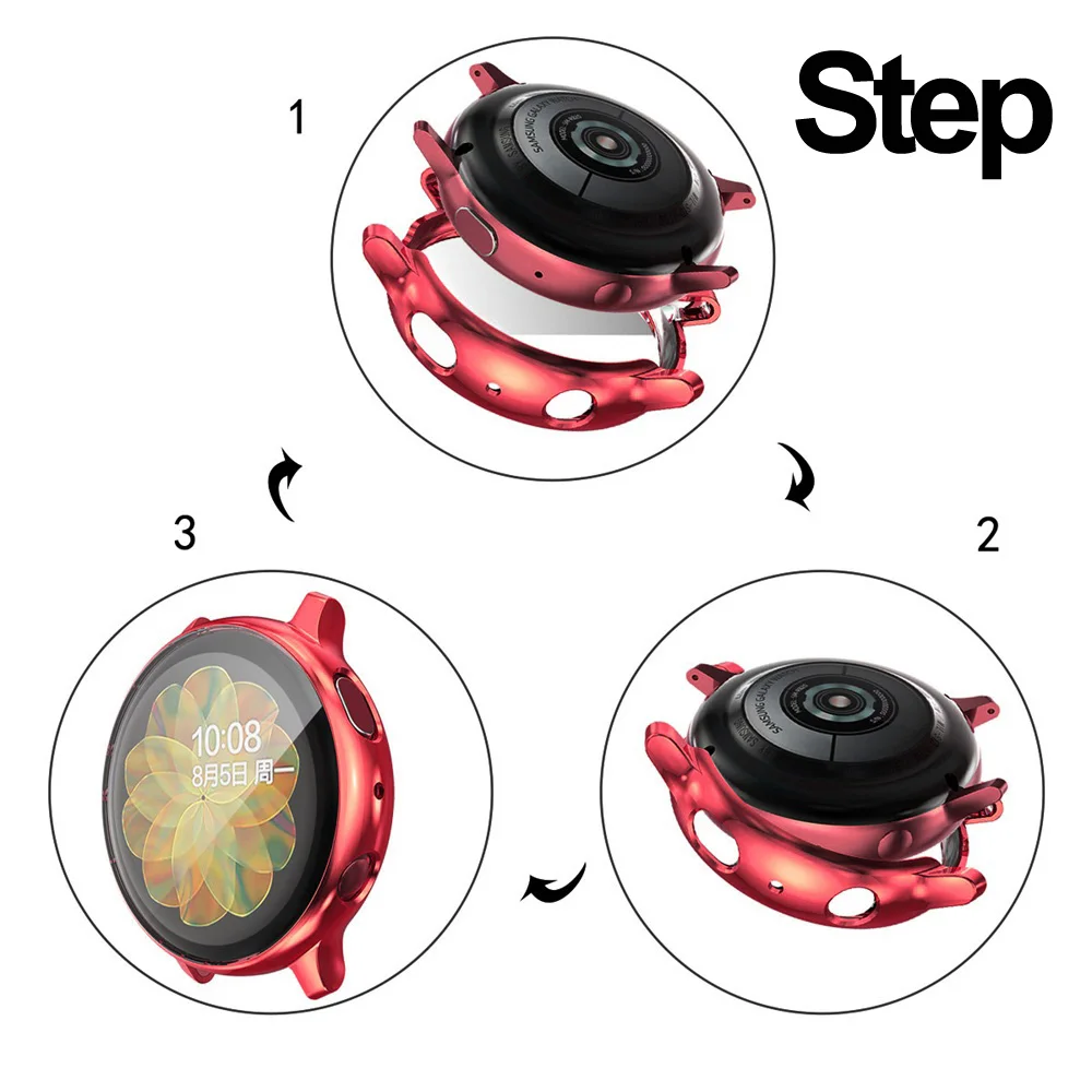 Защитный чехол из ТПУ с гальваническим покрытием для Samsung Galaxy Watch Active 2 40 мм 44