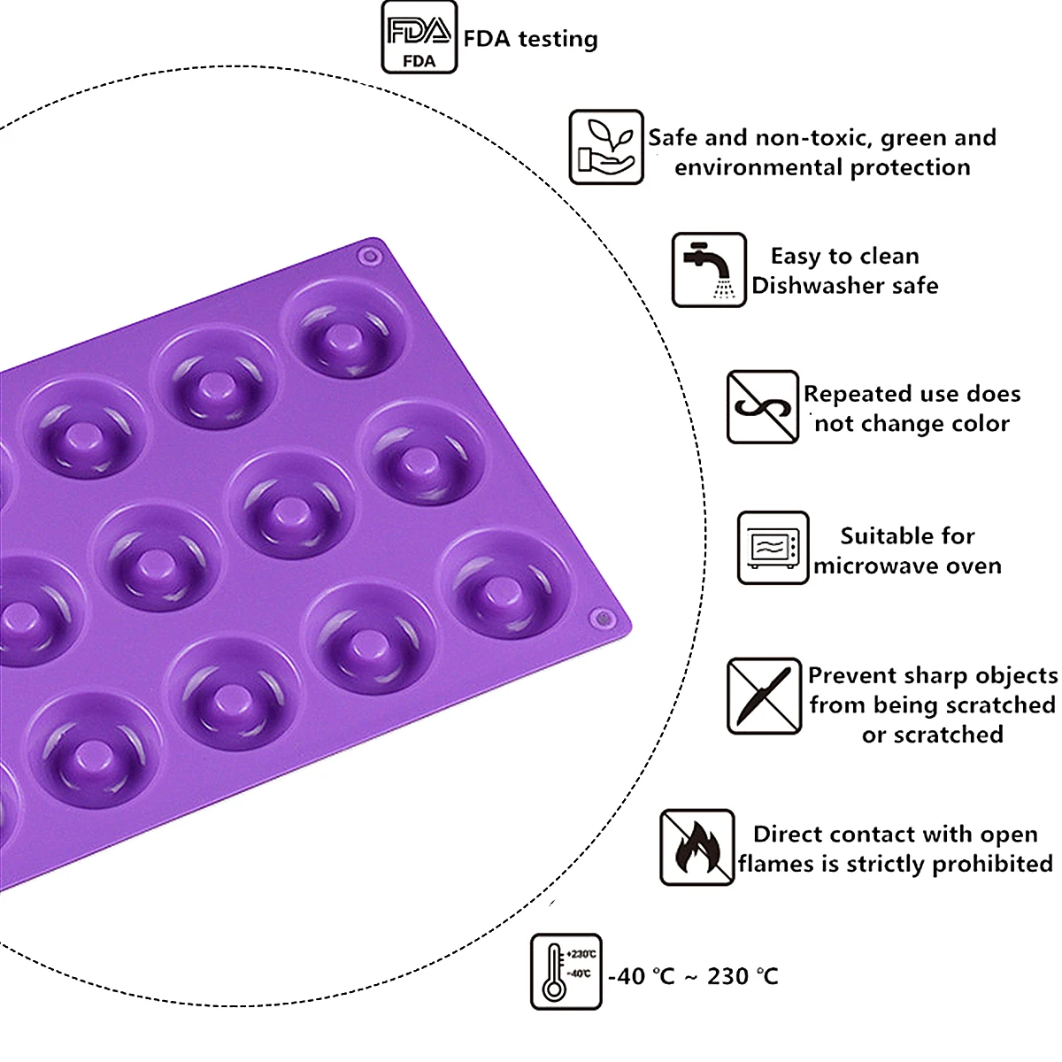18 Отверстие пончик силиконовая форма для пончиков DIY Форма выпечки кекса торт