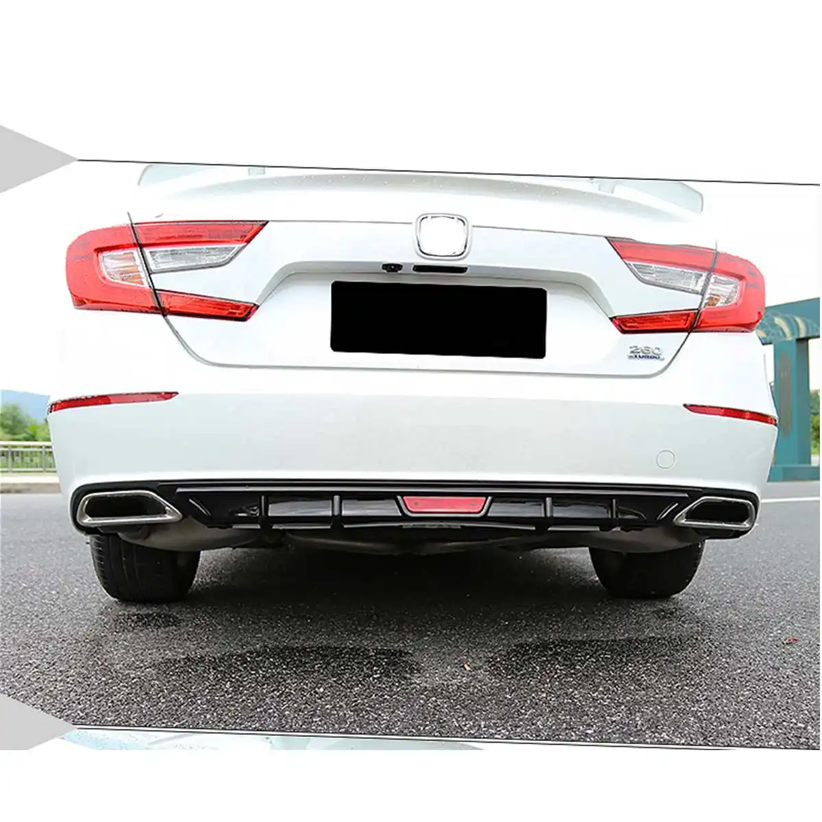 NEW Rear Bumper Lip Diffuser Garnish Body Kit for Honda Accord 10th 2018 Auto Exterior Part Black Gloss Skirt Spoiler | Автомобили и
