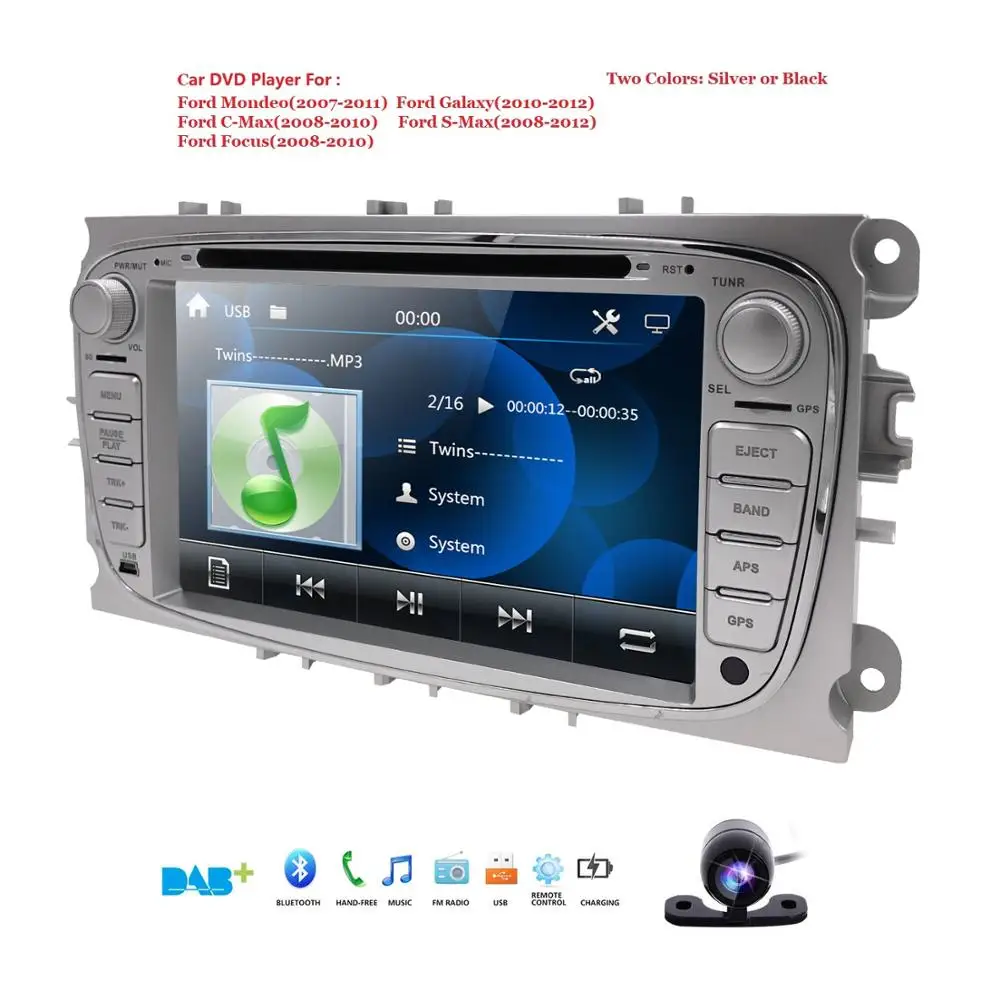 Двойной автомобильный DVD-плеер 2 Din GPS навигатор для Ford Focus Mondeo Galaxy 2007-2012G аудио