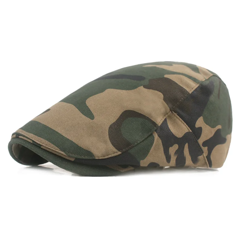 2021 Unisex Spring Summer Newsboy Caps Men Cotton Flat Camouflage Berets for Men Women Visor Casual Hat