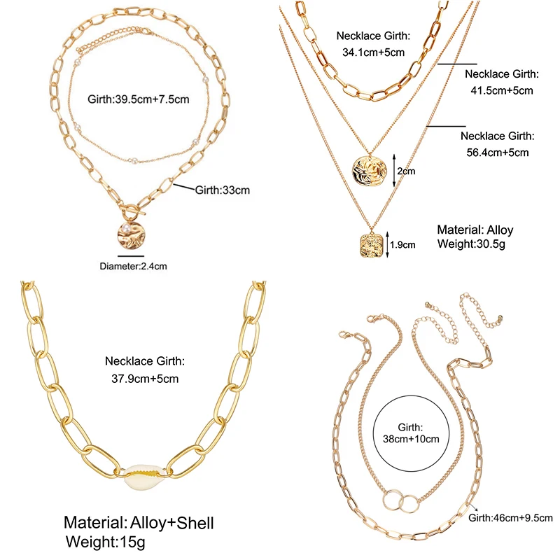 Ожерелье чокер женское в готическом стиле длинная цепочка золотого цвета с