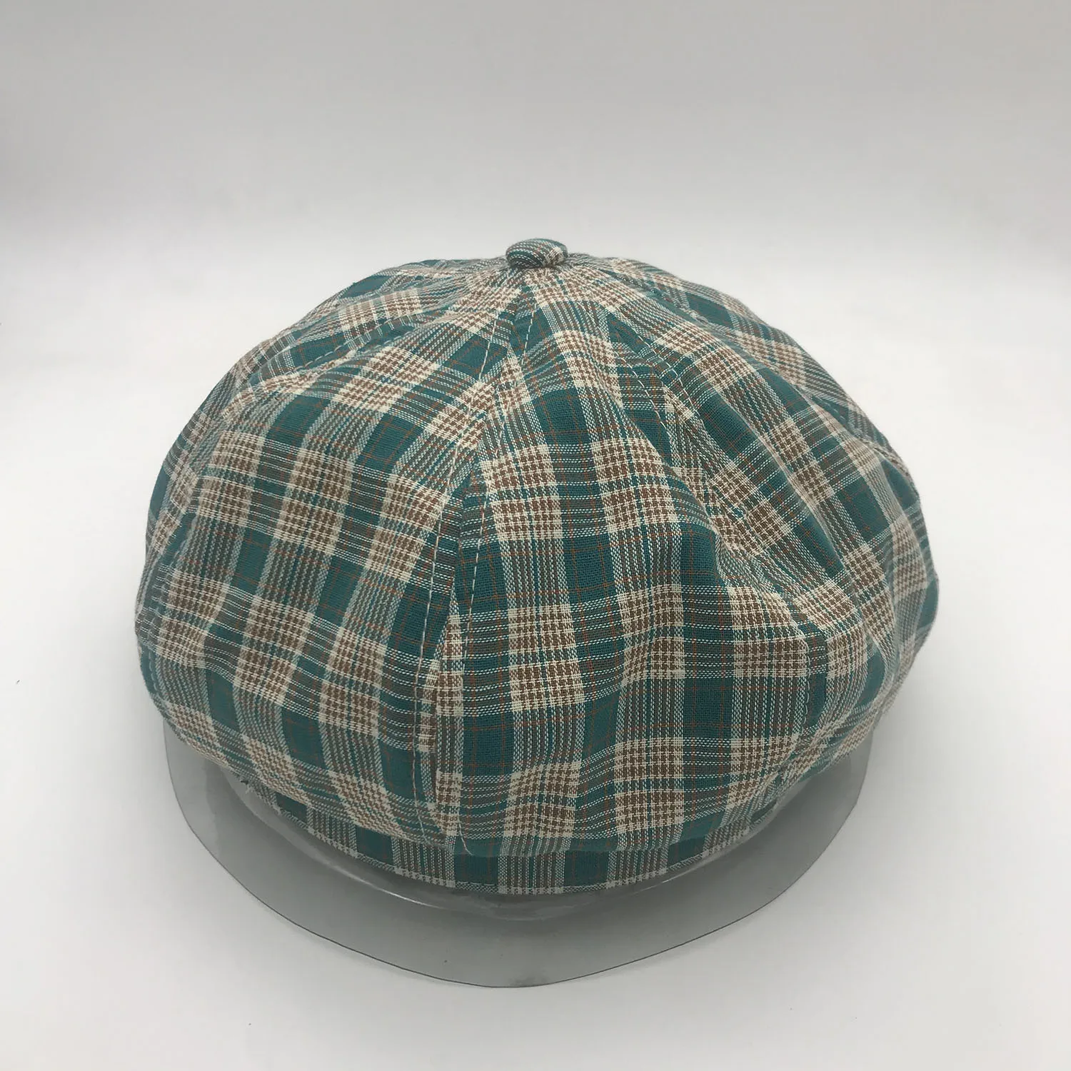 Берет 1 шт. женские зеленые клетчатые шапки buffalo модные кепки newsboy без полей |