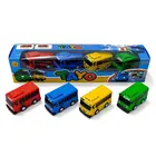4 шт.компл. аниме Tayo маленький автобус образовательные игрушки мультфильм Mini пластиковая модель автомобиля с вытяжным автобусом игрушки для детей рождественские подарки