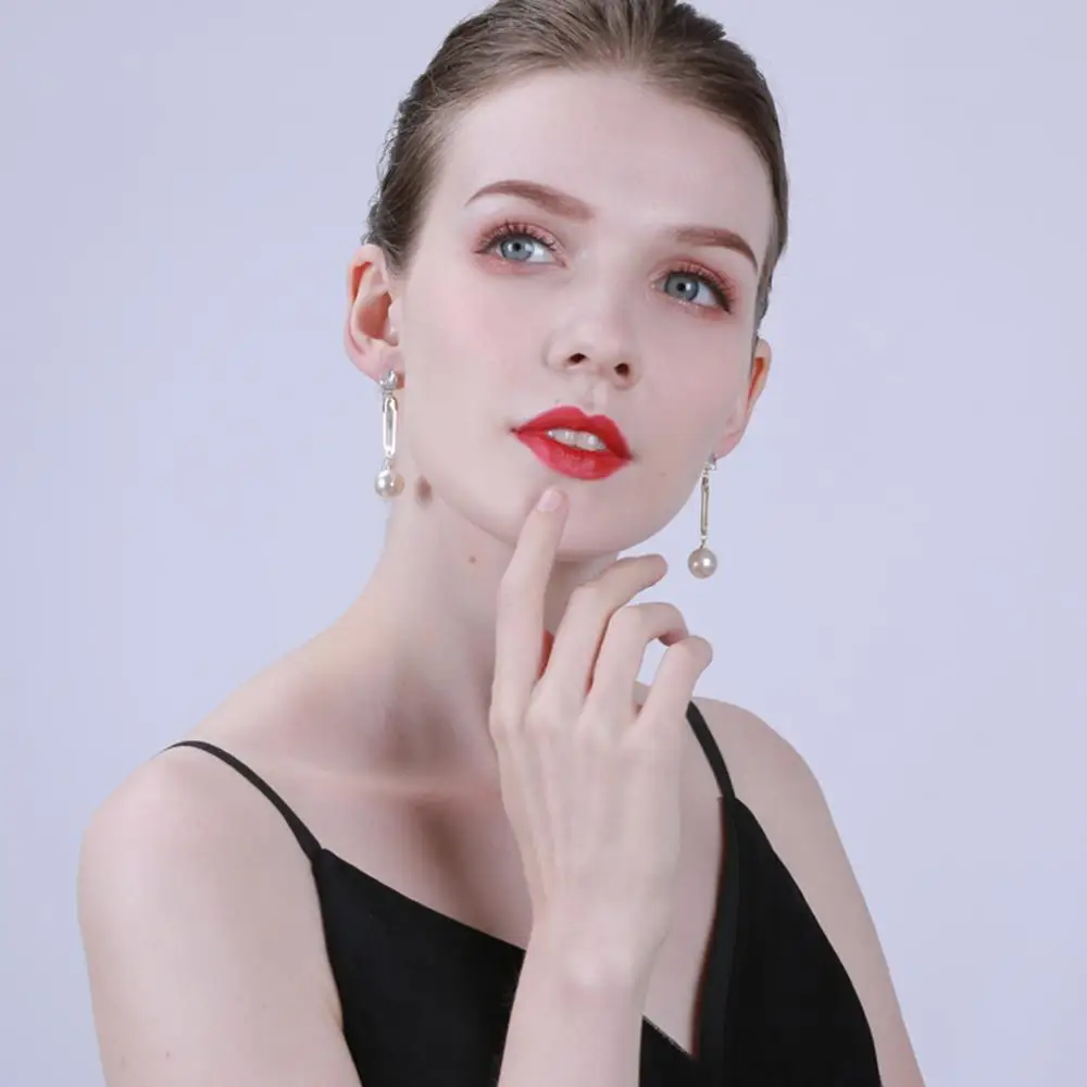 Модные ювелирные изделия KIVN фианиты безопасная булавка жемчуг висячие серьги