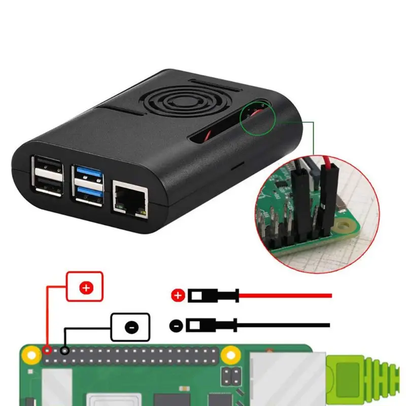 ABS Пластик чехол Корпус с охлаждающим вентилятором радиаторы для Raspberry Pi 4 модели B