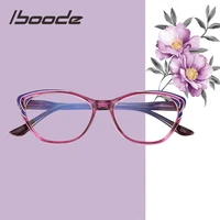 iboode anti blue light purple reading glasses women retro cat eyeglasses frame presbyopia clear lens diopter 1 1 5 2 2 5 3 5