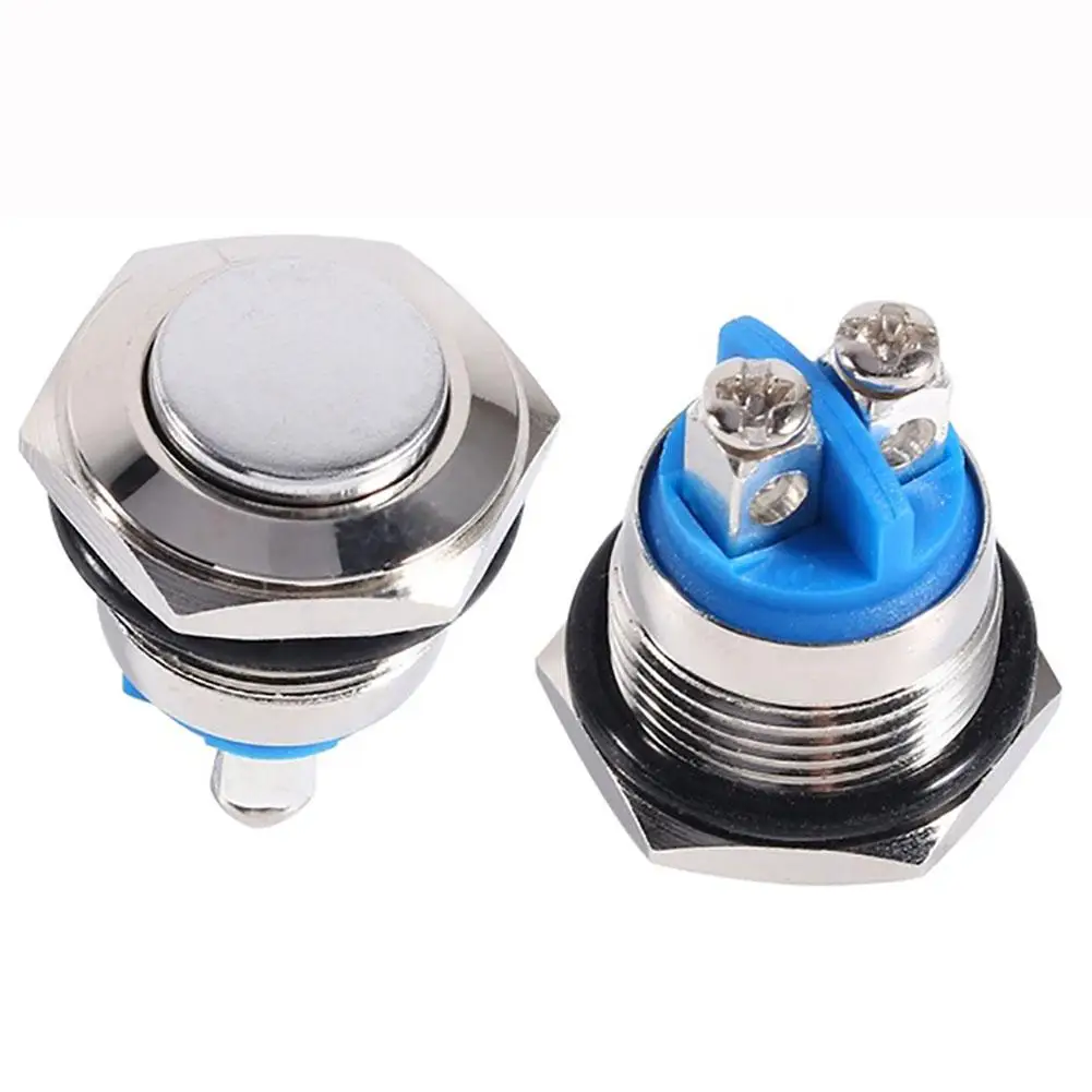 12V 16mm Waterproof Car Vehicle Metal Momentary Push Button ON/OFF Horn Switch flat head | Автомобили и мотоциклы