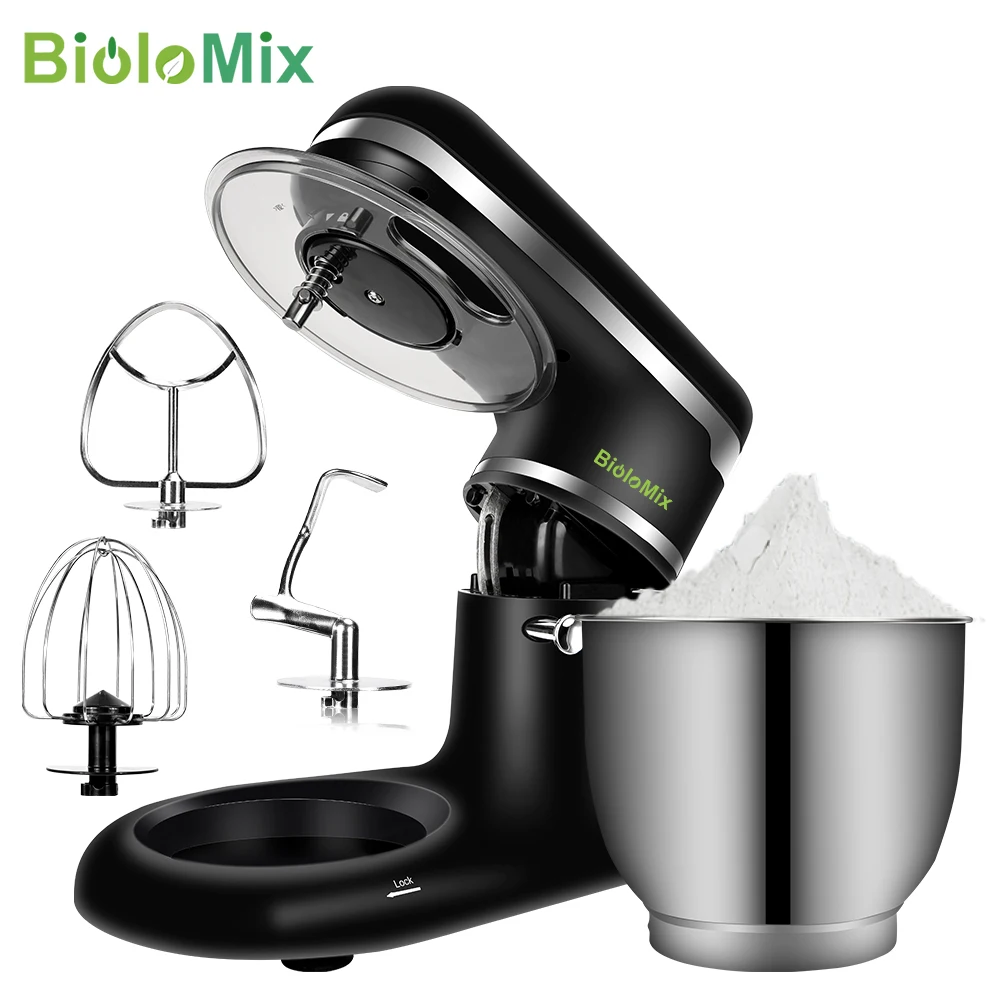 biolomix stand mixer stainless steel bowl 6 speed kitchen food blender cream egg whisk cake dough kneader bread maker free global shipping
