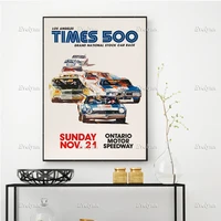 vintage racing los angeles times 500 nascar poster 1976wall art prints home decor canvas unique gift floating frame