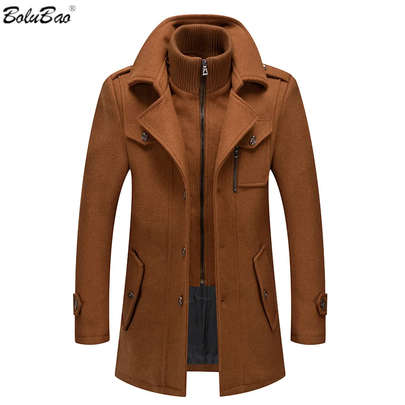 BOLUBAO Winter Solid Color Parka Coat Male 2021 Warm Streetwear Casual collar Cotton Jacket Harajuku Fashion Parka Men