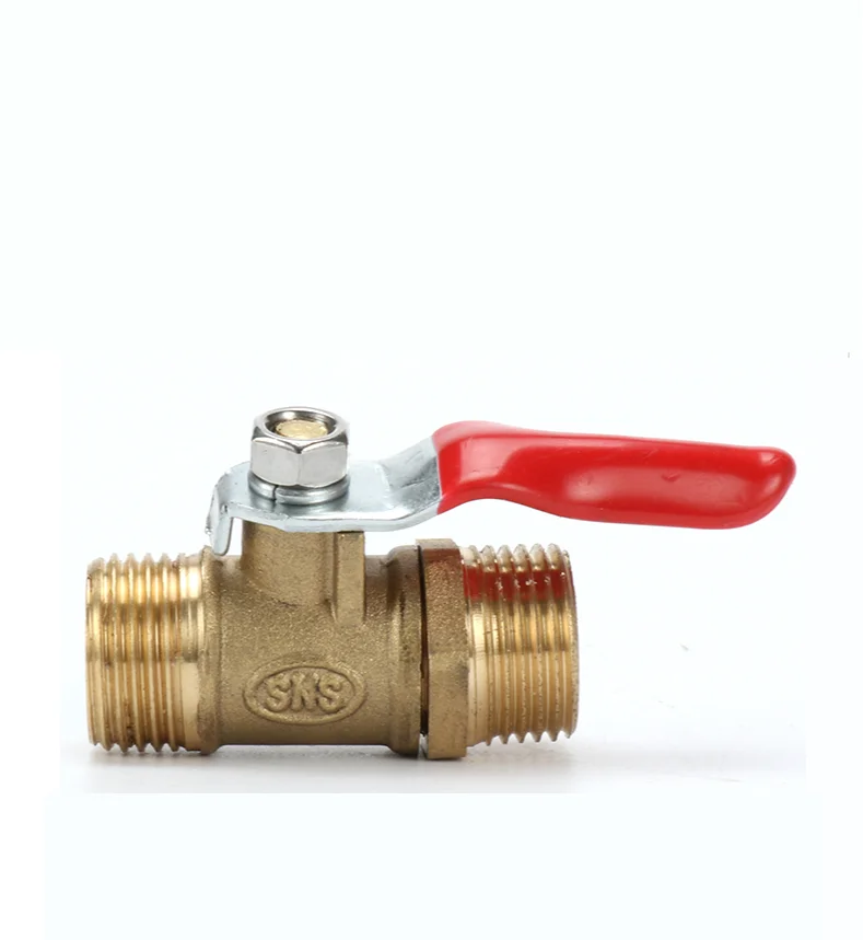Латунный шаровой кран 1/8 &quot1/4&quot 3/8 &quot1/2&quot Папа-папа с резьбой BSP красный рычаг