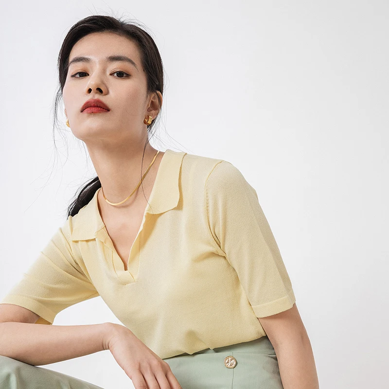 Новое поступление: Универсальная вязаная одежда с короткими рукавами отложным