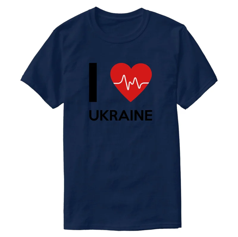 Классическая футболка с круглым воротником и надписью I Love Ukraine для мужчин женщин