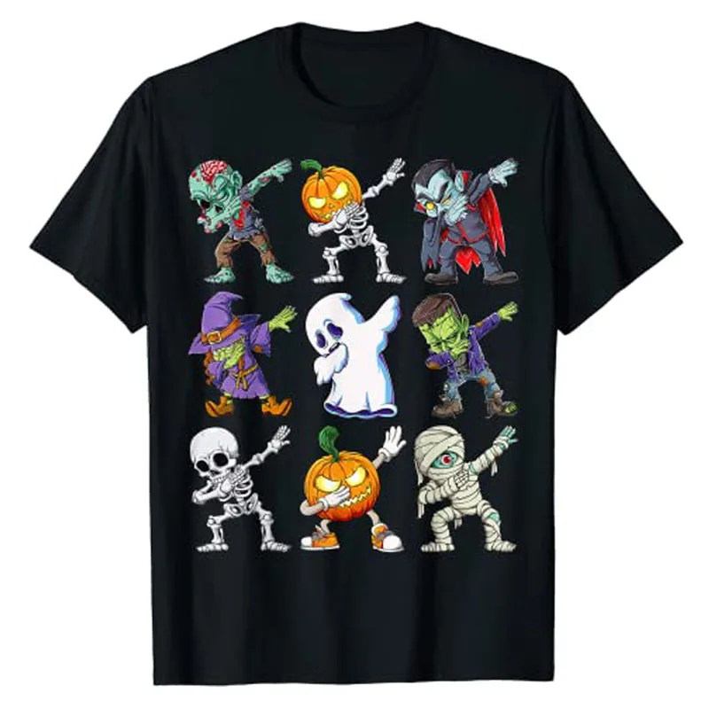 

Dabbing Halloween Boys Skeleton Zombie Scary Pumpkin Mummy Gothic T-Shirt Graphic T Shirts