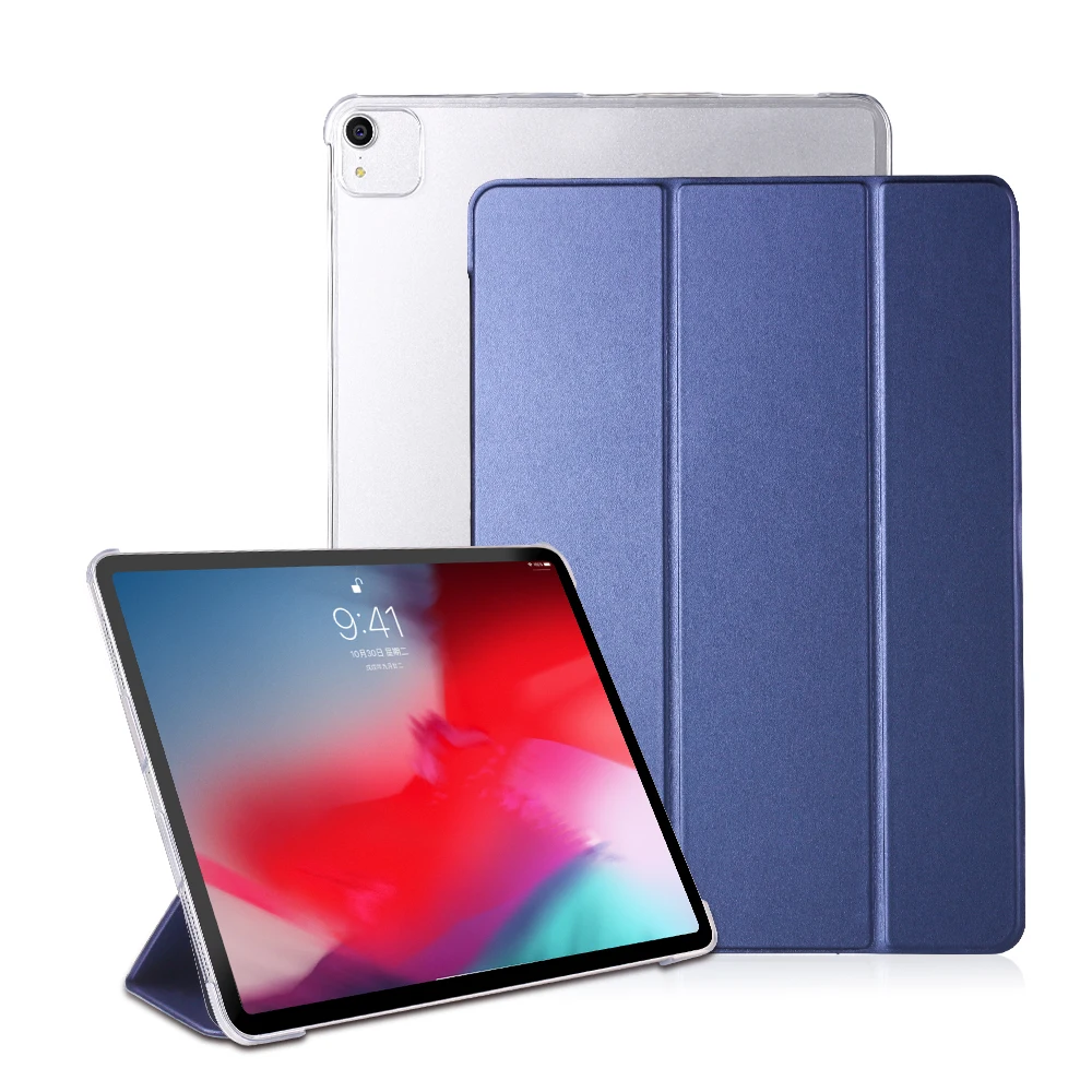 

Case For iPad Pro 12 9 2018 2020 3th 4th Gen PU Leather Smart Cover For iPad Pro 12.9 2020 PC Hard Transparent Back Tablet Case