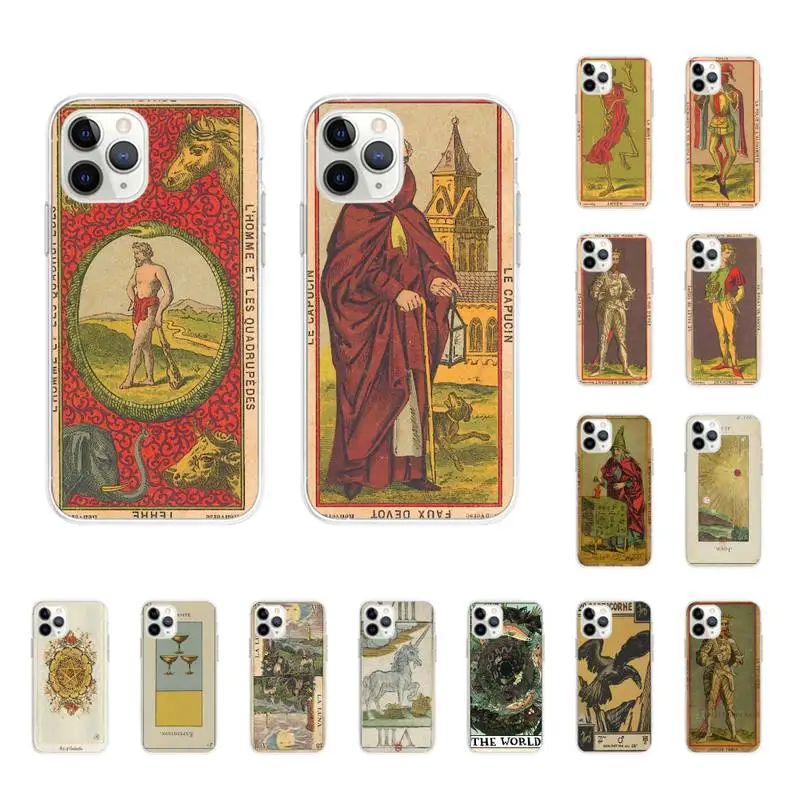 

Art Le Tarot Egyptien de Dusserre Black TPU Soft Phone Case Cover for iphone 13 11pro MAX 8 7 6 6S Plus X XS MAX 5 5S SE XR