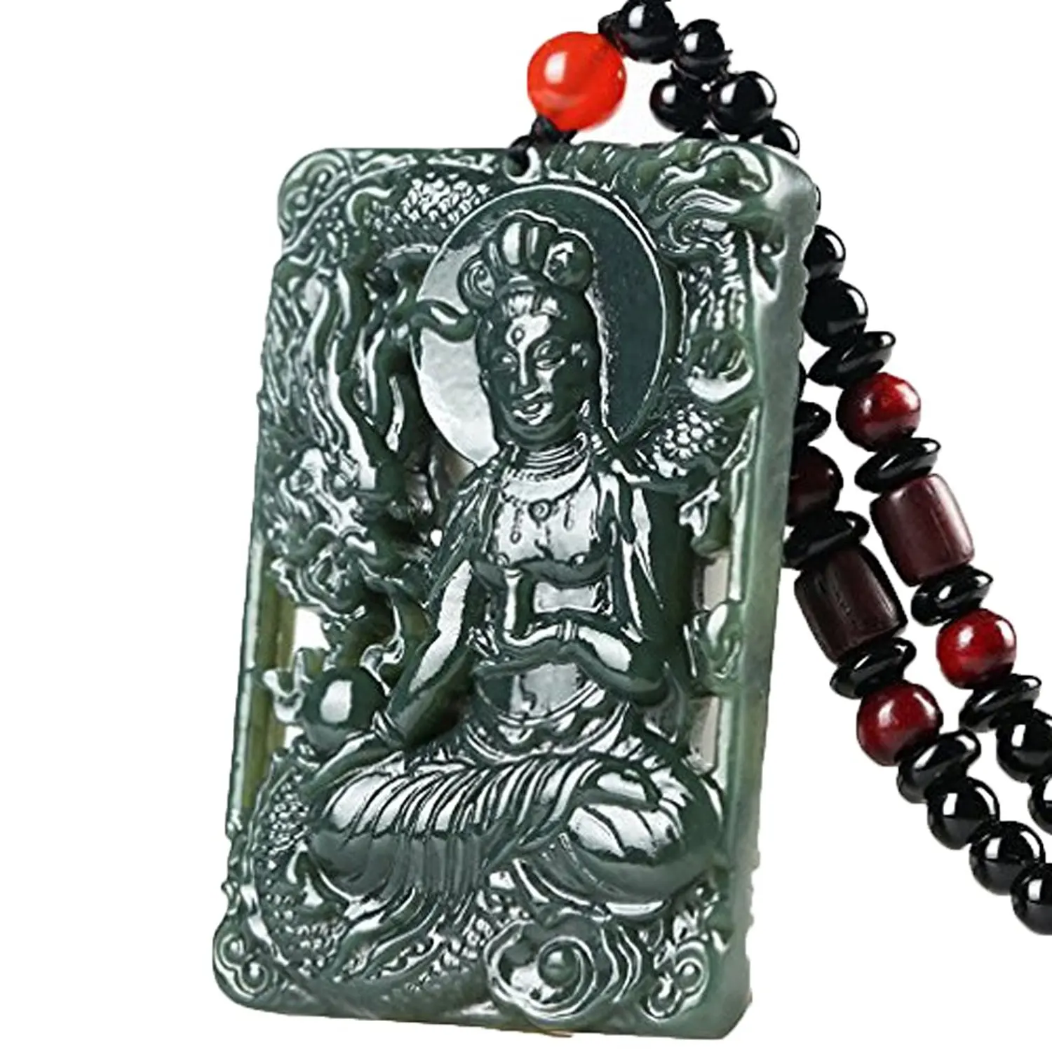 LETSFUN Изящные Ювелирные изделия чисто натуральный зеленый нефрит Дракон