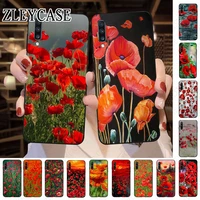 red poppies flowers pattern phone cover for samsung galaxy a50 a32 5g a10 a20e a21s a30s a40 a51 a70 a12 a6 a7 a8 a12 a72 cases