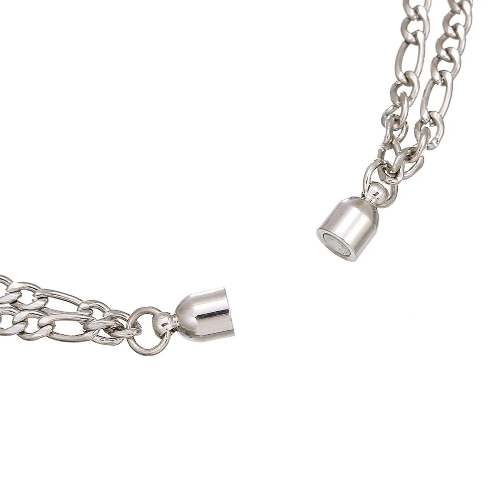 

2Pcs New Magnet Couples Bracelet Stainless Steel O-Shaped Charm Bracelet For Women Men Valentine's day Gift Attractive Jewelry