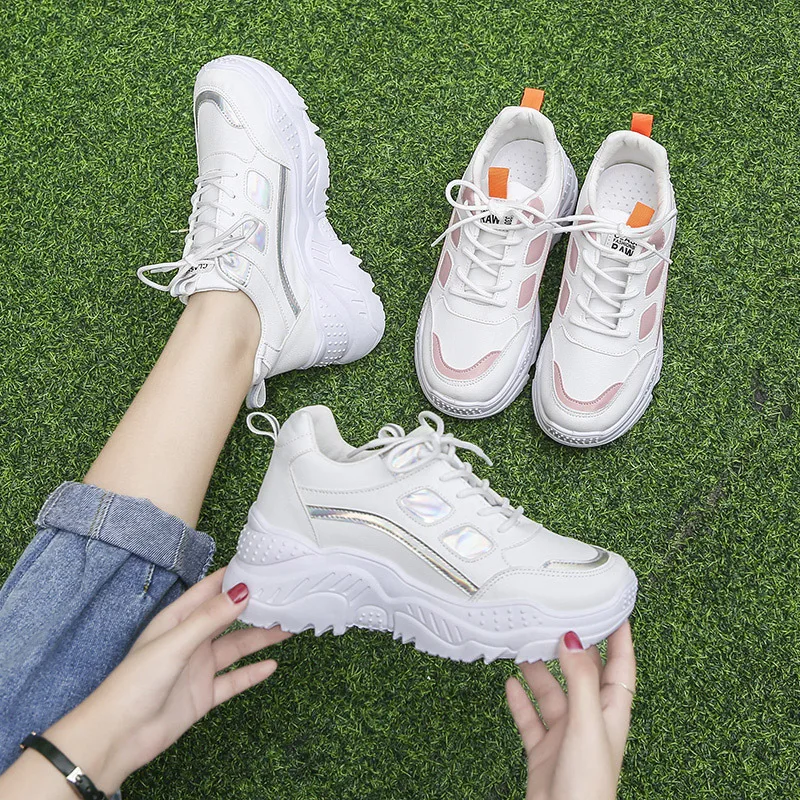 Кроссовки женские массивные Вулканизированная подошва повседневная обувь в