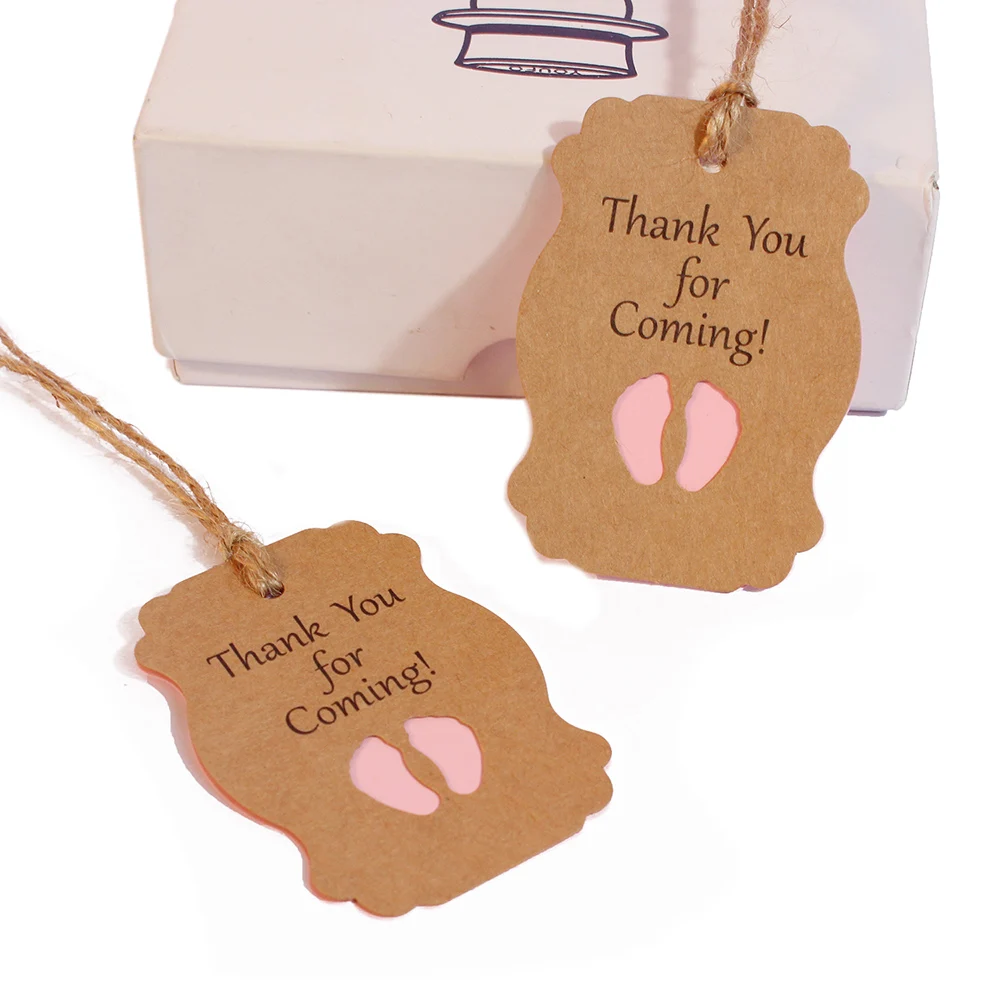 50 шт. спасибо за то что пришли крафт бумажные бирки украшения для детского душа
