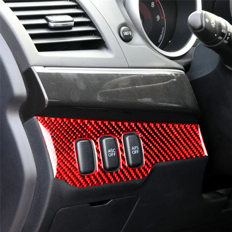 

For Mitsubishi Lancer 2008-2015 Car Light Control Button Panel Trim Decal Carbon Fiber Sticker Styling Accessories