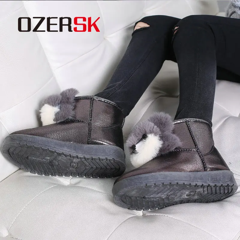 OZERSK Brand Hot Sale Winter Fur Snow Woman Boots Fashion Supper Warm Shoes Ankle Comfortable For Size 35~40 | Обувь