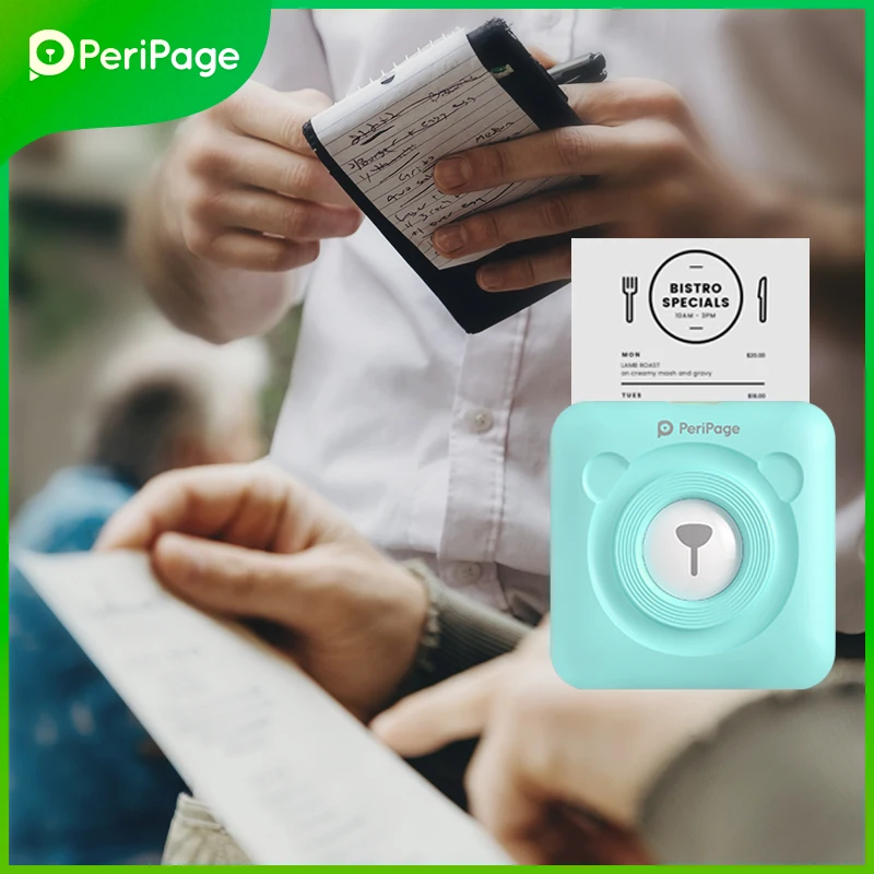 Портативный термопринтер PeriPage Bluetooth 203 точек/дюйм A6 желтый для получения