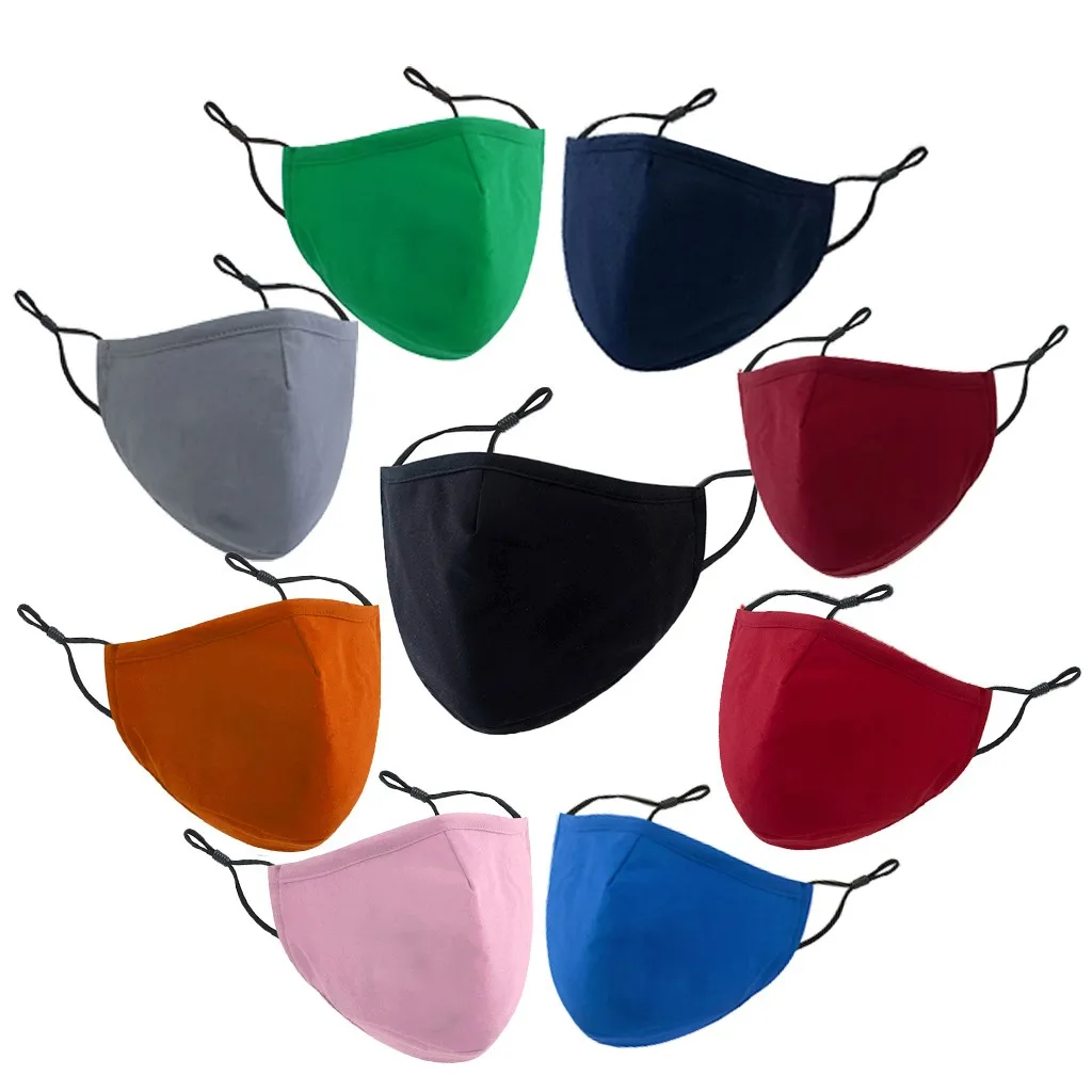 

9PC Unisex Cotton Reusable Mask Cotton Mouth Cover Adjustable Dust-Proof Face Masks Quick-drying Mouth Cover Masks mascarilla
