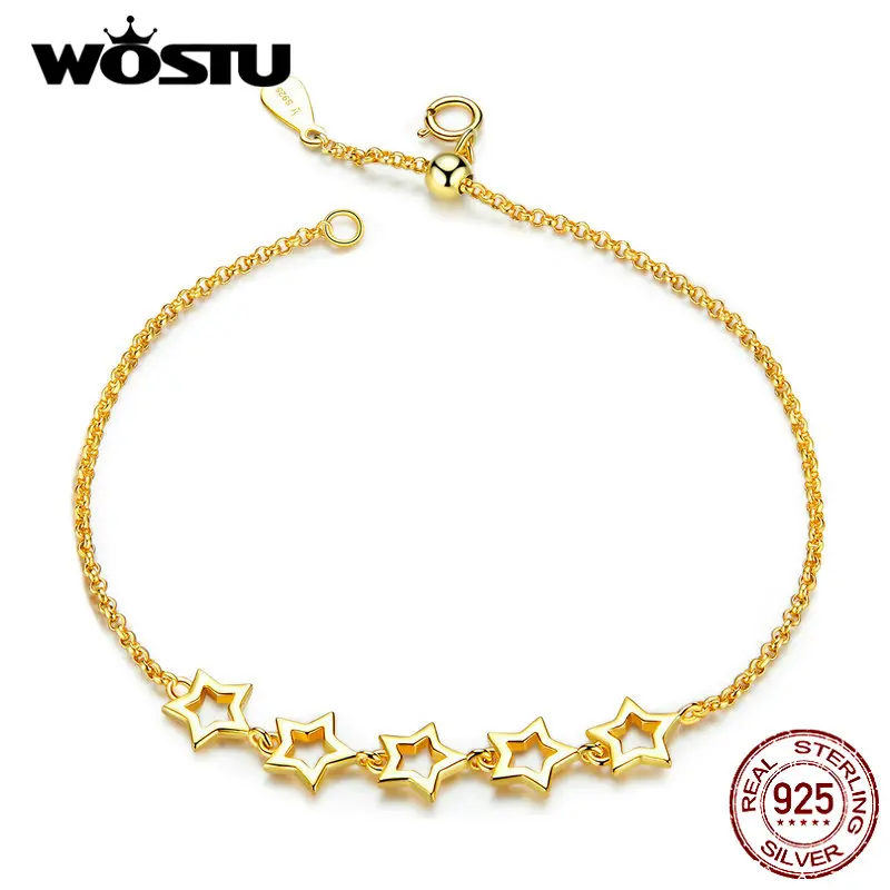 Женский браслет из серебра 925 пробы с яркими звездами | Украшения и аксессуары