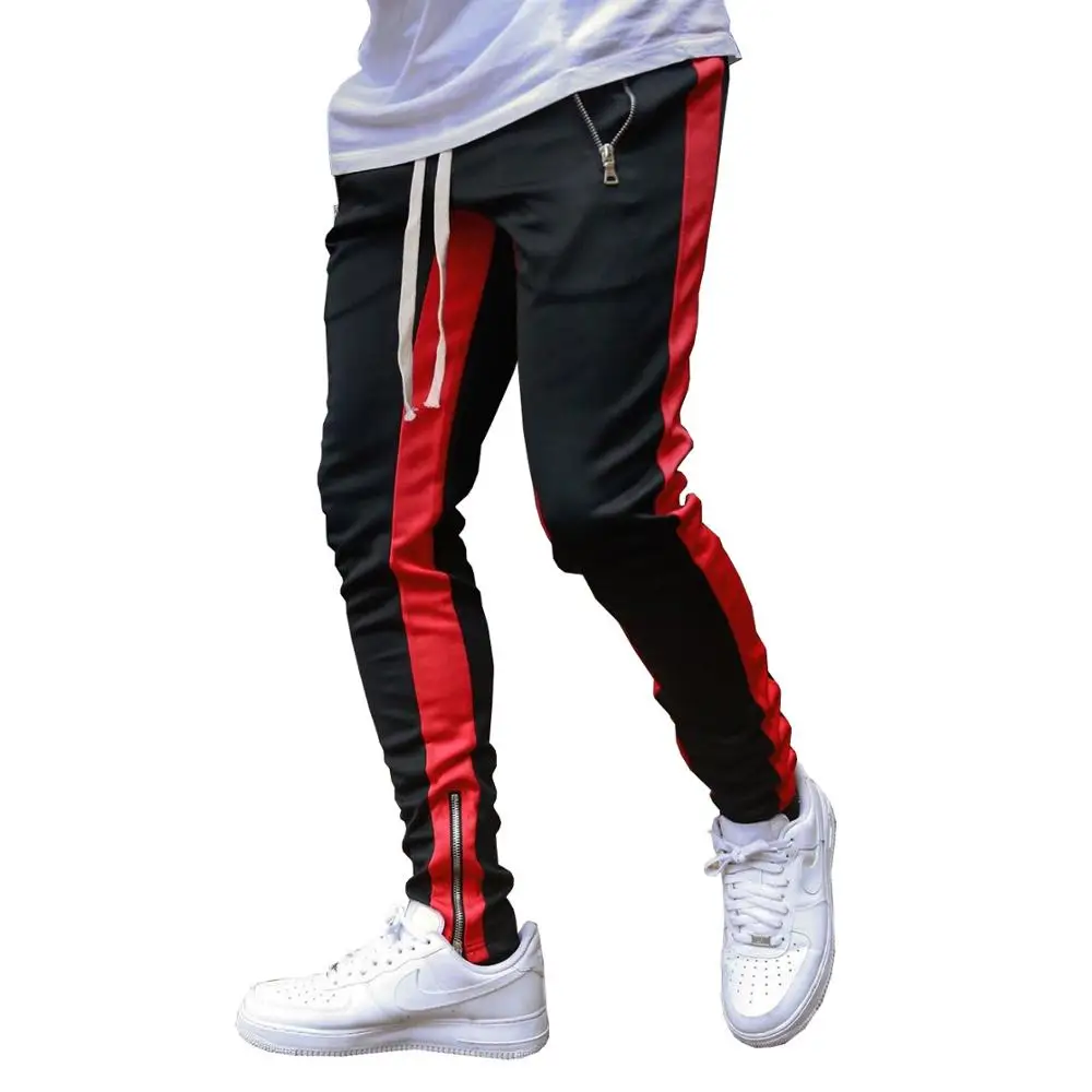 

Men's autumn winter trousers zipper double pocket Patchwork sports men's casual Pencil Sweatpants Jogger Pants hip pop trousers
