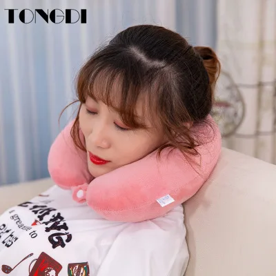 

TONGDI Neck Protection Memory Foam Pad U Shaped Travel Pillow Cushion Airplane Travel Sleep Head Rest Support Soft Foam Car