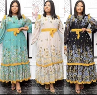 african dresses for women spring autumn african women long sleeve printing polyester long dress african clothes women