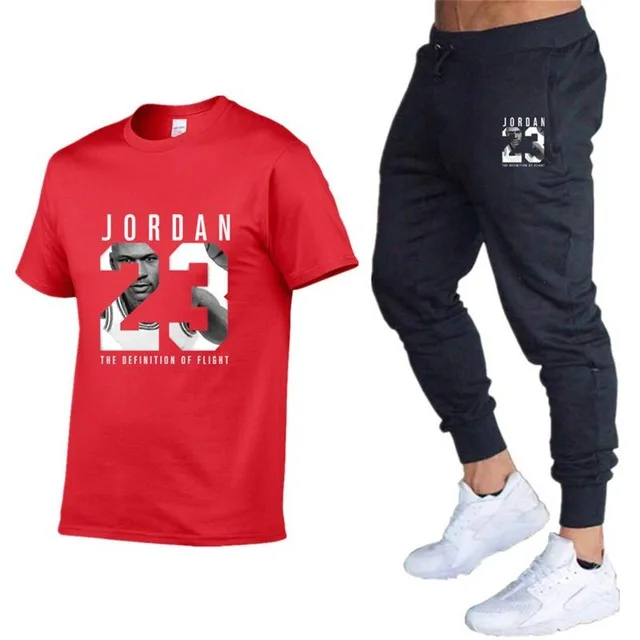 

2021 new Jordan 23 men's sports T-shirt suit, fashion printed T-shirt, plus size T-shirt suit sports pants