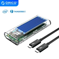 orico thunderbolt 3 m 2 nvme ssd case 40gbps usb c transparent hard drive enclosure up to 2tb m2 case with thunderbolt 3 cable